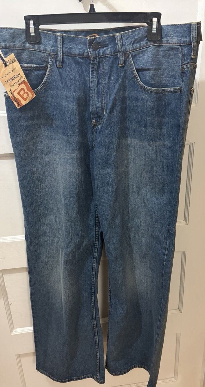 NWT Vintage Bullhead Jeans Mens 34x30 Loose Bootcut Baggy Y2K Skater Grunge
